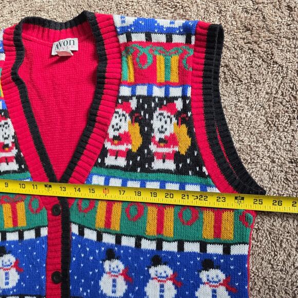 Vintage Ugly Christmas Sweater Vest Womens 1X/2X Santa Presents Oversized Artsy - Picture 7 of 8